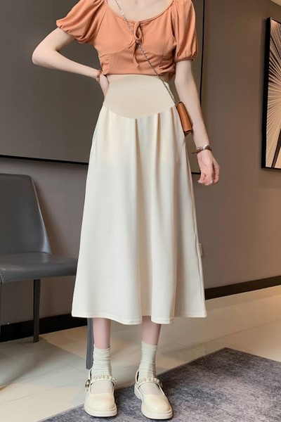 Дамска разкроена пола с висока талия