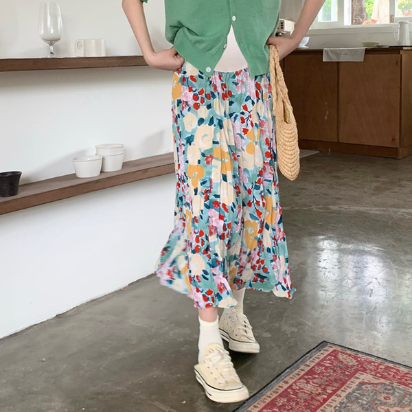 Novi uzorak modne cvjetne suknje za trudnice visokog struka