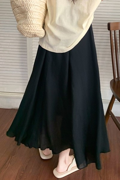 Лятна дълга пола за бременни два цвята 