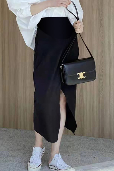 Модерна дамска пола с цепка за бременни