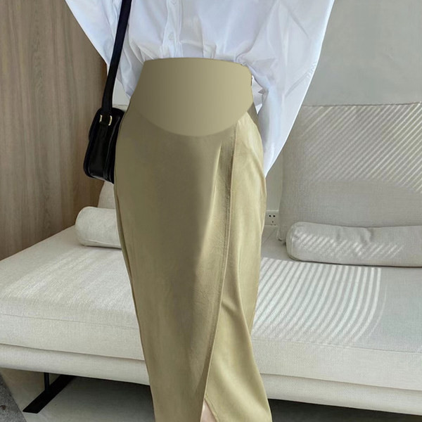 Модерна дамска пола с цепка за бременни