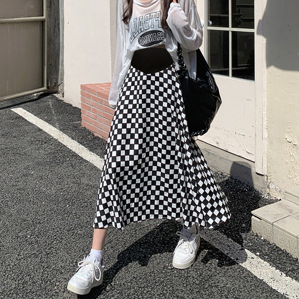 Дамска ежедневна разкроена пола с висока талия за бременни жени