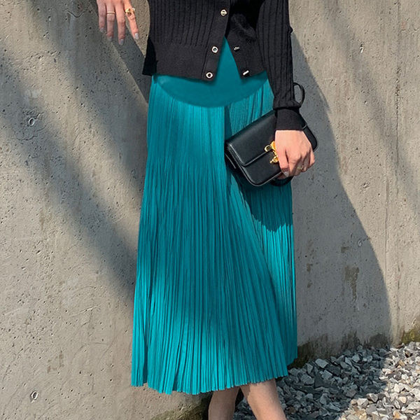 Jednobojna ljetna trudnička suknja s visokim strukom