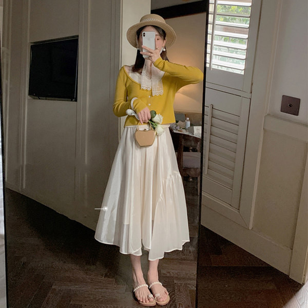 Дамска пола с висока талия за бременни