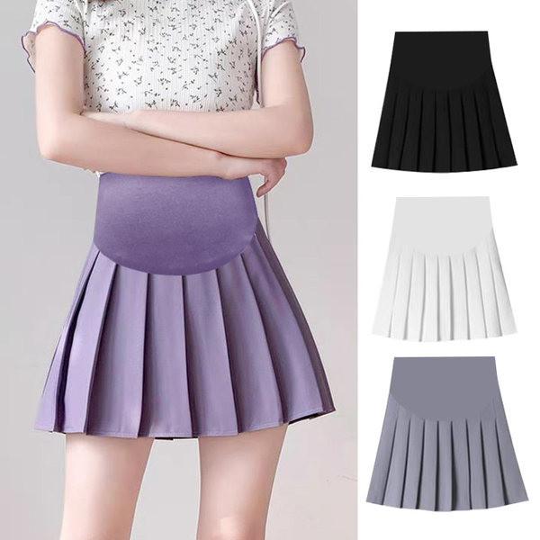 Trudnička kratka plisirana suknja sa širokim elastičnim strukom