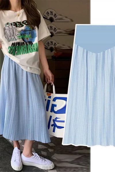 Ежедневна дамска карирана пола за бременни