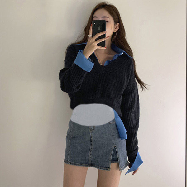 Дамска дънкова пола с цепка за бременни