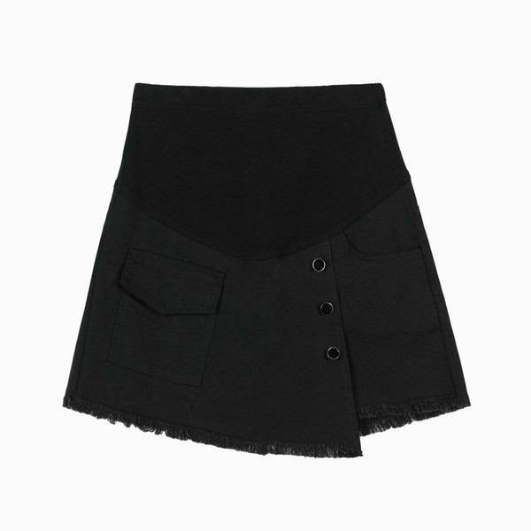 Асиметричен пола-панталон с широк ластик за бременни