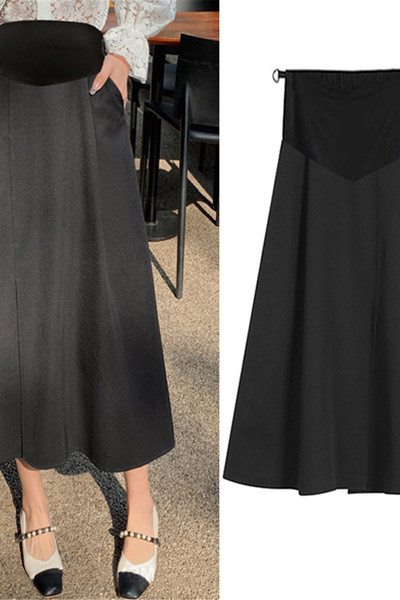 Лятна пола с висока талия за бременни