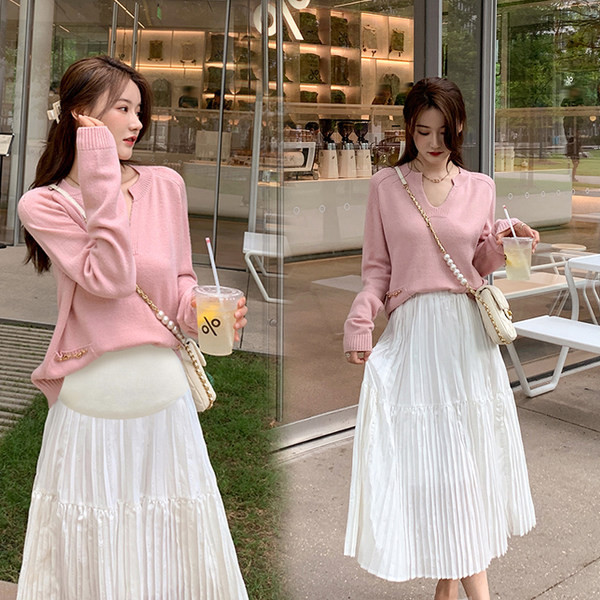 Пролетна пола с висока талия за бременни