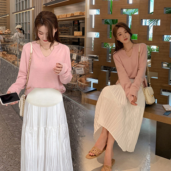 Пролетна пола с висока талия за бременни