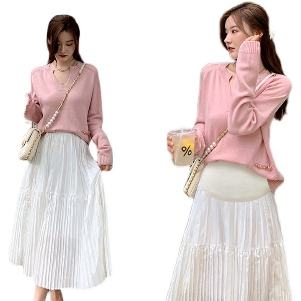 Пролетна пола с висока талия за бременни