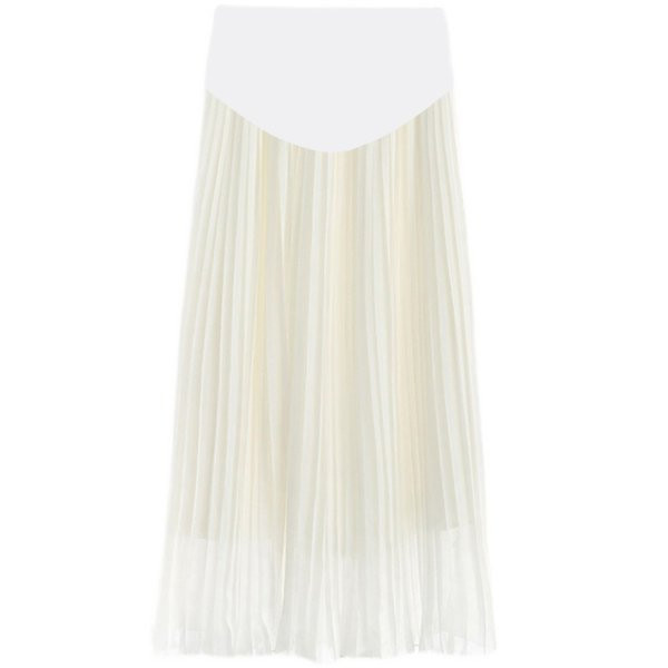 Модерна дамска плисирана пола с висока талия за бременни