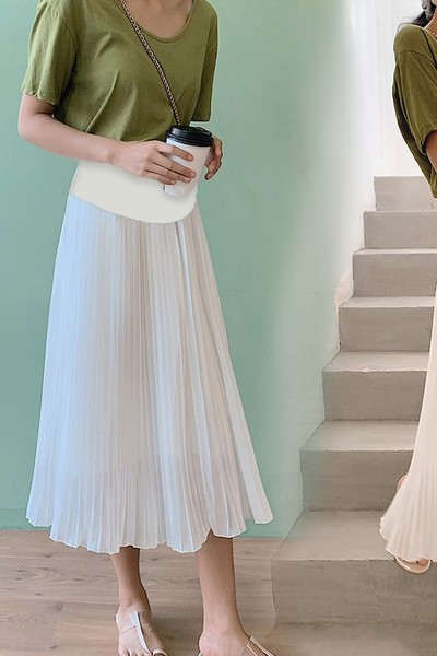 Ежедневна пола с висока талия за бременни -разкроен модел 