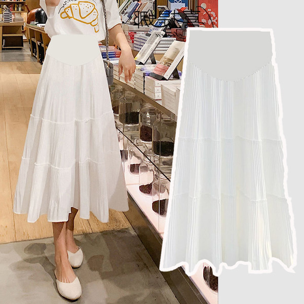 Ежедневна пола с висока талия за бременни -разкроен модел 