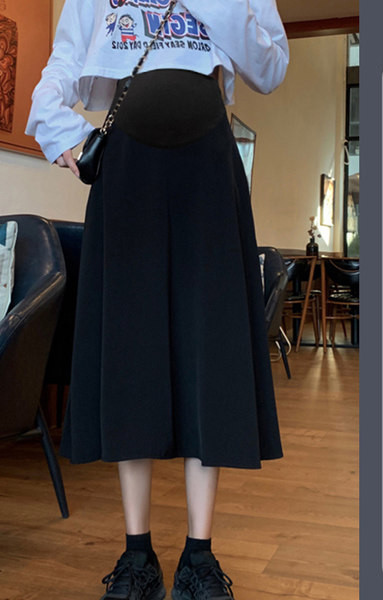 Ежедневна разкроена пола за бременни с висока талия 