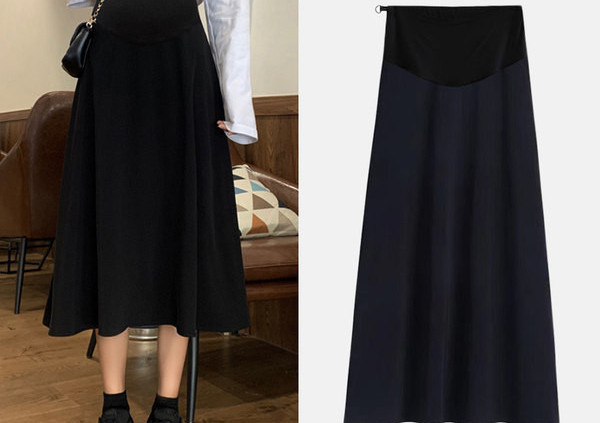 Ежедневна разкроена пола за бременни с висока талия 