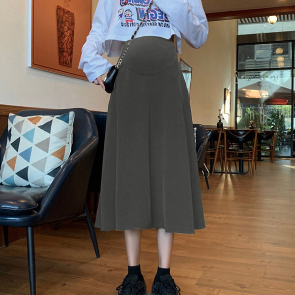 Ежедневна разкроена пола за бременни с висока талия 