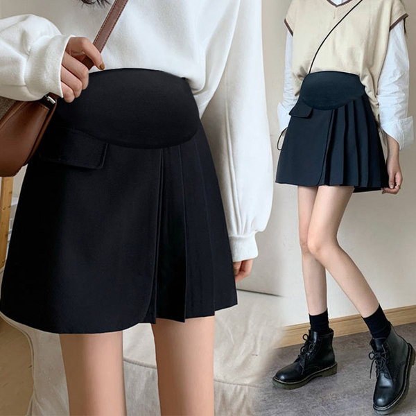 Стилна къса пола за бременни с висока талия 