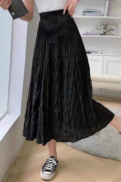 Плисирана пола с висока талия подходяща за бременни