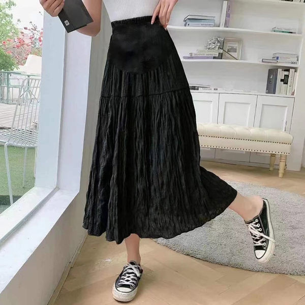 Плисирана пола с висока талия подходяща за бременни