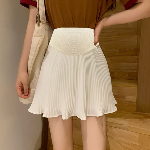 Нов модел плисирана пола с висока талия -черен и бял цвят