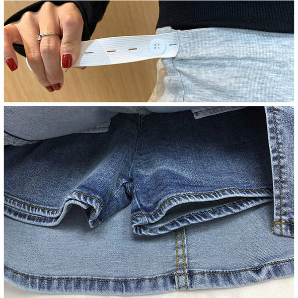 Kratka traper suknja s prorezom za trudnice