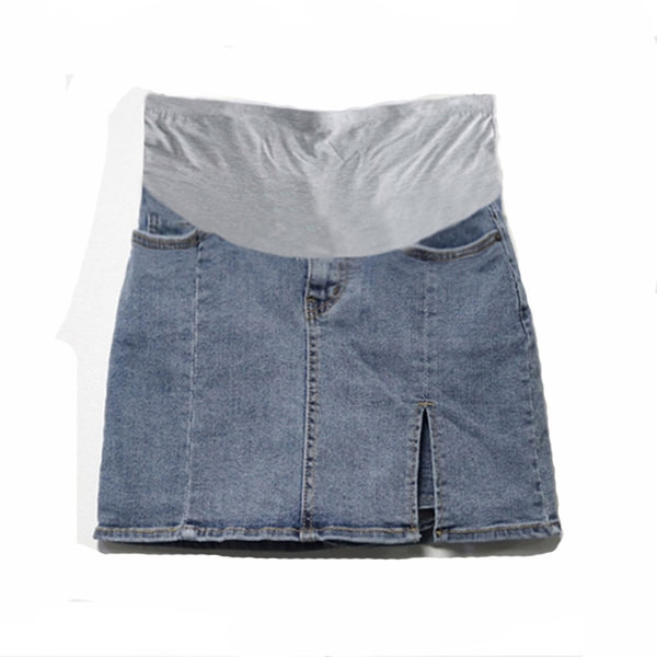 Kratka traper suknja s prorezom za trudnice