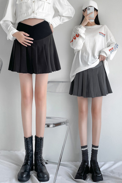 Къса  плисирана пола за бременни