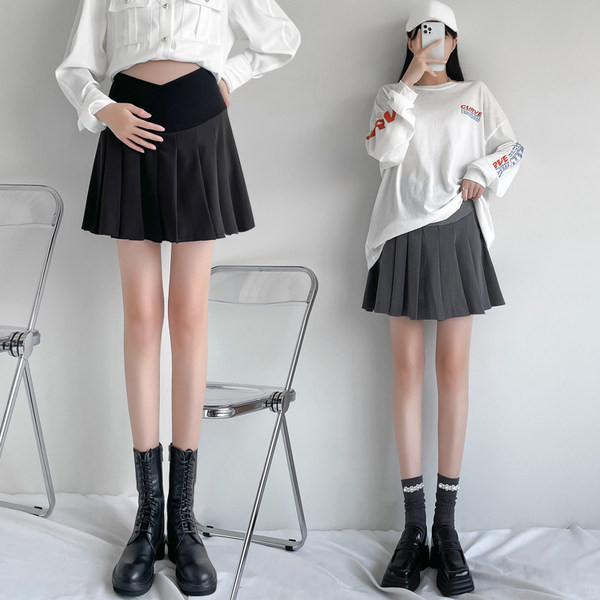 Къса  плисирана пола за бременни