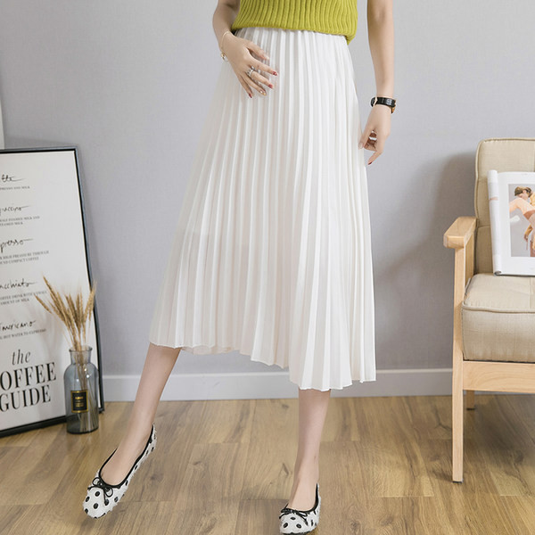 Plisirana suknja visokog struka za trudnice