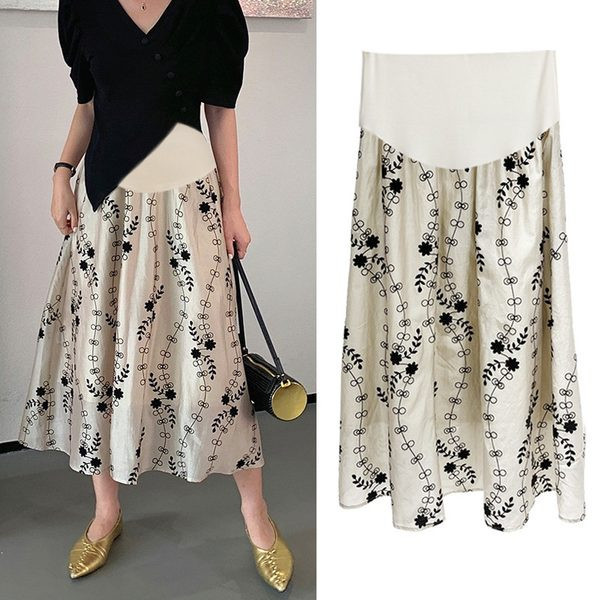 Široka trudnička suknja srednje dužine