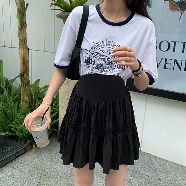 Ženska plisirana trudnička suknja visokog struka