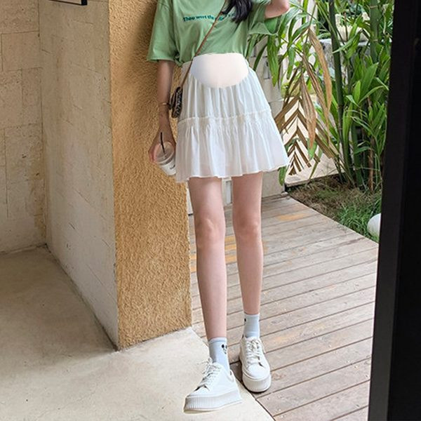 Ženska plisirana trudnička suknja visokog struka