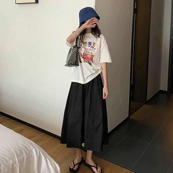 Свободна пола с висока талия подходяща за бременни жени