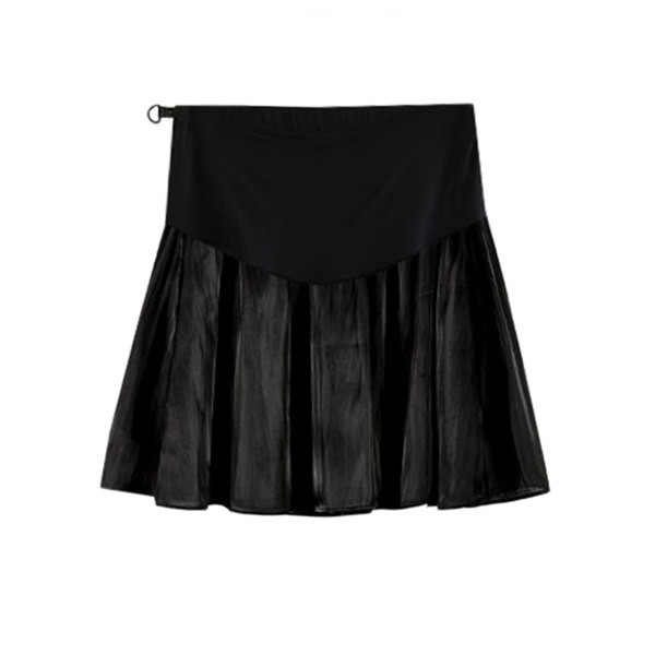 Къса разкроена пола с лъскав ефект за бременни