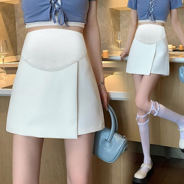 Къса пола с висока талия и цепка за бременни