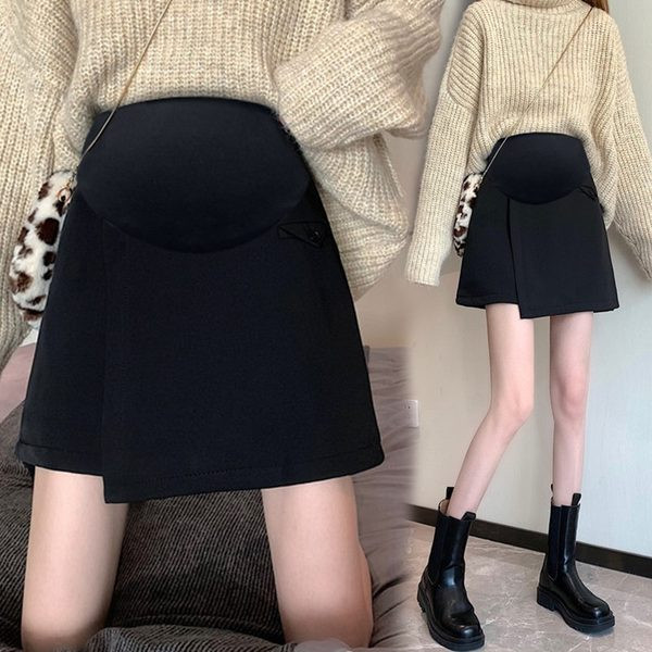 Къса пола с висока талия и цепка за бременни