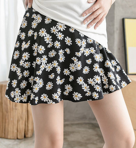 Skraćena kratka suknja s cvjetnim uzorkom za trudnice