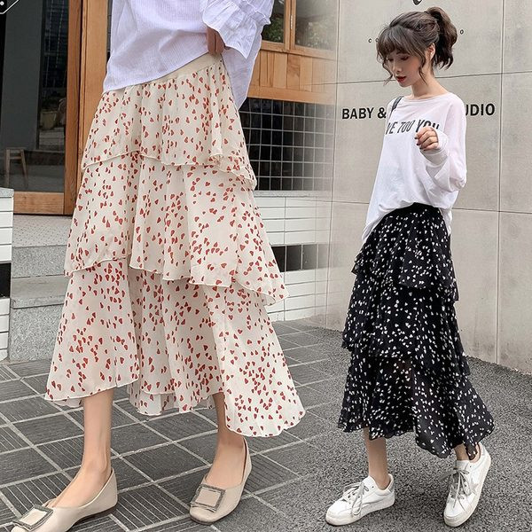 Разкроена пола от шифон за бременни