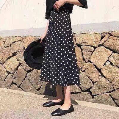 Moderna ženska suknja na točkice - za trudnice