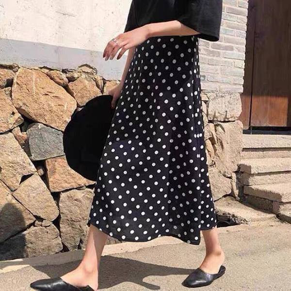 Moderna ženska suknja na točkice - za trudnice