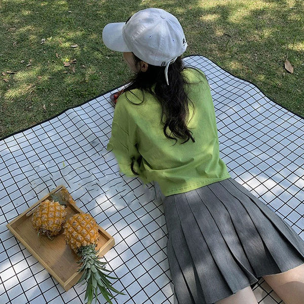 Къса плисирана пола за бременни с широк ластик