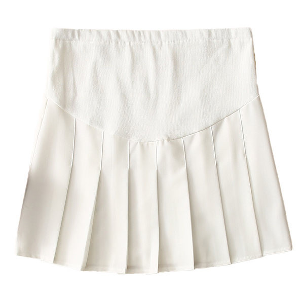 Къса плисирана пола за бременни с широк ластик