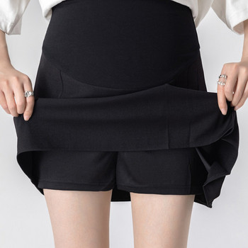 Къса плисирана пола с широк ластик за бременни
