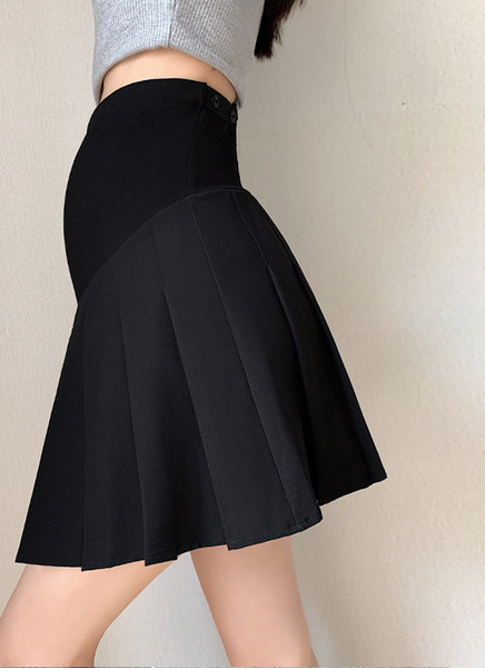 Плисирана пола с висока талия два модела за бременни