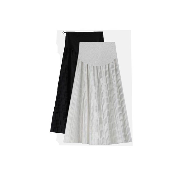 Дамска пола с висока талия широк модел за бременни жени