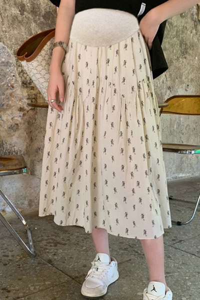 Широка лятна пола за бременни с широк ластик