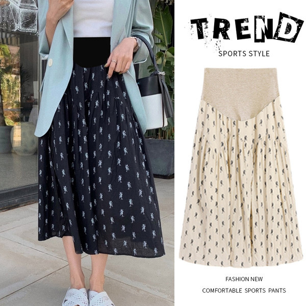 Широка лятна пола за бременни с широк ластик