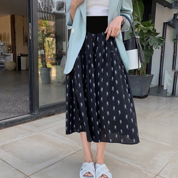 Широка лятна пола за бременни с широк ластик